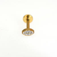 Piercing de titanio G23 para el cuerpo, accesorio con forma de serpiente, abeja, pluma, labio, cartílago, Labret, oreja, lengua, Helix, roscado, joyería, 1 ud. - details 4