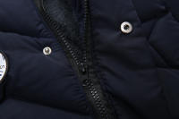 Chaqueta de plumón para niños y niñas, abrigo grueso y cálido con capucha y cuello de piel, color azul marino, Parka de 2 a 10 L-3XL, para invierno - details 7