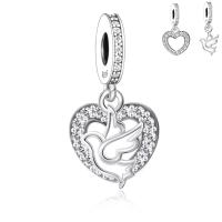 Abalorio de plata de ley 100% 925 para pulsera, dije compatible con brazalete Original, joyería, regalo de cumpleaños, pájaro, espíritu, Paloma, amor, Fe, Esperanza - details 0