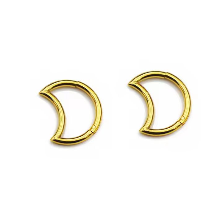 1Pc 100% 316l de acero 16g Luna estrella cartílago helicoidal trago Concha Torre piercing en la oreja pendiente de joyería de acero inoxidable - 1