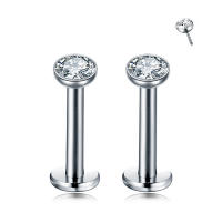 2 piezas ASTM F136, 20G, 16G, 2-4mm, Pin de empuje sin rosca, Labret Stud, titanio, Piercing para nariz, oreja, labio, joyería corporal - details 3