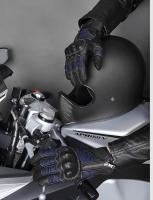 Guantes de motocicleta de cuero genuino para hombres, protección de puño, ajuste a prueba de viento, transpirable - details 5