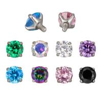 Gema CZ de titanio ASTM F136, accesorio con rosca interna para Labret Lip Stud, bolas de repuesto, Tragus Helix, pendientes, parte superior dérmica, 2,5-4mm, 2 unidades - details 0