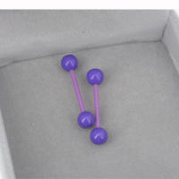 2 unids/lote de piercing de estilo indio luminoso, 1,6x19x6mm, piercing de lengua de barra recta, joyería corporal acrílica de calibre 14, anillo tragus - details 11