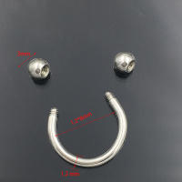 Piercings quirúrgicos de herradura, Septo para Nariz, labio, ceja, oreja, tabique, cartílago, hélice cautiva, anillo de aro, Labret, Nariz, 5 piezas, 316L - details 3