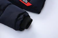 Chaqueta de plumón para niños y niñas, abrigo grueso y cálido con capucha y cuello de piel, color azul marino, Parka de 2 a 10 L-3XL, para invierno - details 4