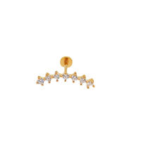 Piercing labret de acero quirúrgico para cartílago, pendiente largo de circonia cúbica, con rosca interna, de 16g, para tragus, con hélice delantera y parte posterior plana, 100%, 316L - details 8