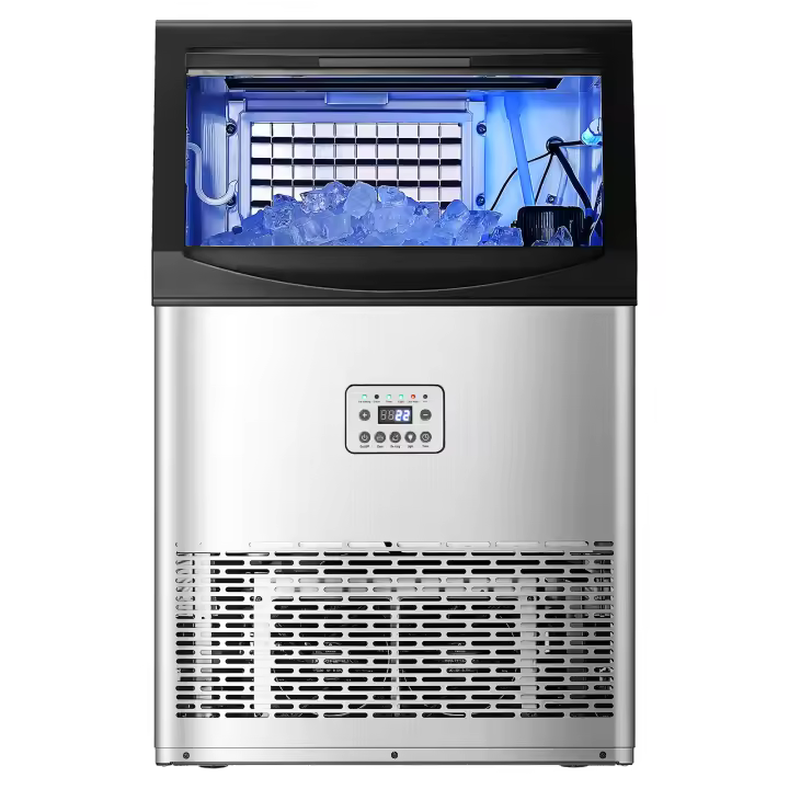 Máquina de Hielo Comercial SucceBuy, Capacidad de 40.82 kg/24H con Almacenamiento de 14.97 kg, Produce 50 Cubitos de Hielo en 15 Minutos, Pantalla LED, Diseño Independiente con Función de Autolimpieza para Bar, Oficina o Restaurante - 1