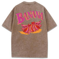 Camisetas lavadas con estampado de plátano rosa creativo para mujer, camisetas suaves de verano, Top informal cómodo deportivo de manga corta, gran oferta - details 7