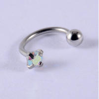 Pendientes de acero inoxidable con forma de herradura, aretes de aguja fina de 0,8mm, con tornillo de dientes externos de circonia, 2 piezas, gran oferta - details 11