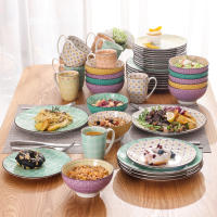 Juego de Vajilla de Porcelana Vancasso Tulip 16 Piezas 4 Colores 4 Diseños Plato de Cena Plato de Postre Bol y Mug Set Utensilios de Cocina Cerámica Producto Normal y Sostenible Para Todas las Temporadas - details 3