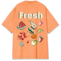 Camisetas Deportivas de Verano Suaves y Cómodas Estampados de Frutas Frescas Cuello Redondo - details 14