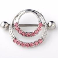 Anillos redondos dobles para pezones, Piercing de pezón de aleación, joyería corporal, 2 piezas, 16G - details 4