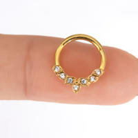 Anillo de Nariz de Zirconia Cúbica sin Alergias de Starbeauty Piercing de Alta Calidad Joyería Corporal de Metal 16G para Fiestas y Ocasiones Especiales - details 4