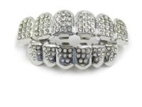 Juego de dientes de plata y oro estilo hip hop para hombre y mujer, joyería brillante, color dorado y plateado, 1 ud. - details 4