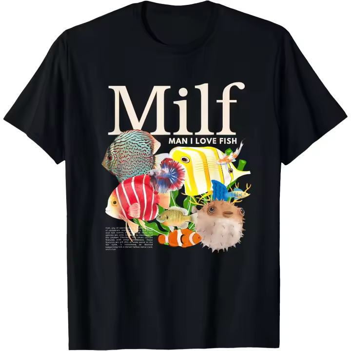 MILF hombre me encantan los peces divertido pescador Humor naturaleza camiseta hombres camiseta - 1