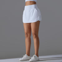 Falda de Yoga Hamidou Secado Rápido, Elasticidad, Doble Capa, Color Sólido para Tenis, Correr, Actividades Deportivas - details 1