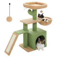Árbol para gatos pequeño 2 en 1 con poste rascador, rascadores para gatos, condominio para gatitos, accesorios para gatos - details 13