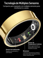 Anillo Inteligente SANLEPUS R09 - Monitoreo de Salud 24/7, SpO2, Sueño y Temperatura - Resistencia al Agua 5ATM - Plata/Negro/Dorado - Envío Rápido - details 3