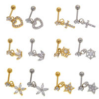 2 uds 6 diseño tragus piercing pendientes cz piercing joyería pendientes pendiente para trago Concha pendientes de cartílago de hélice pendiente - details 1