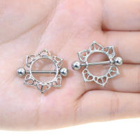Piercing con forma de flor para pezón, piercing sexy de acero inoxidable 316l, joyería corporal, barra de cadena para el vientre, piercing para pezón, piercing para ombligo, 2 uds. - details 6