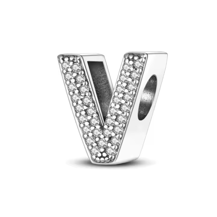LAZA-abalorio de plata de ley 925 con 26 letras del alfabeto, abalorio de A-Z con nombre, compatible con Pulsera Original, collar, colgante, regalo de joyería - 1