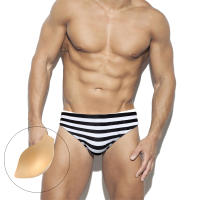 Jessborn-bañador a rayas blancas y negras para hombre, calzoncillos profesionales sexys de cintura baja, ropa de playa de primavera - details 0