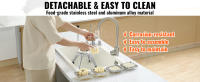 SucceBuy Cortador de Papas Fritas Compacto de Acero Inoxidable Rebanador Manual de Verduras y Frutas con 4 Cuchillas (1/4", 3/8", 1/2") y 6 Trozos Ideal para Cortar Patatas - details 2