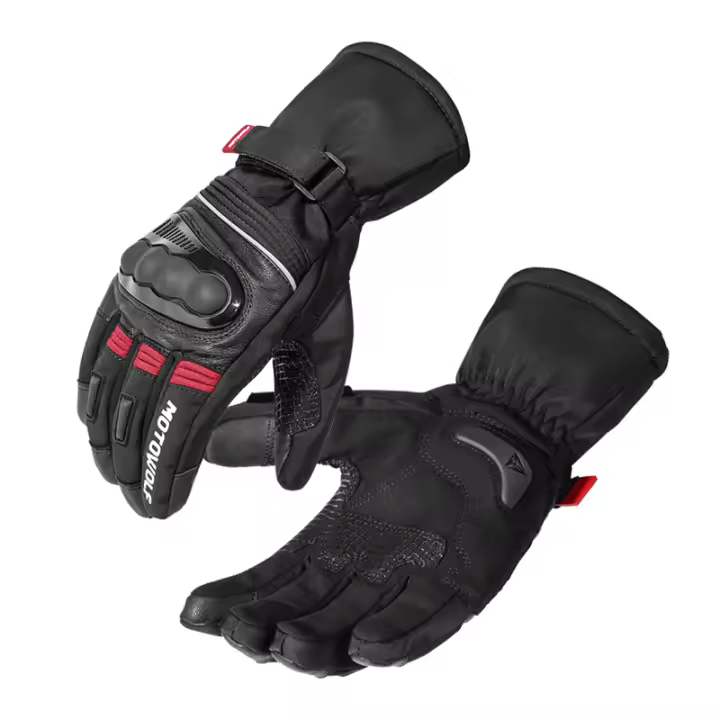 Guantes reflectantes para motocicleta, manoplas cálidas, impermeables, resistentes al viento, táctiles, para Invierno - 1