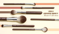 Set de Pinceles de Maquillaje Jessup Premium 25pcs Pinceles Sintéticos Marrón para Base, Sombra, Corrector, Rubor, Delineador de Cejas - details 0