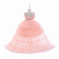 Summer Pink Trailing Lace Baby Girl Dress Toddler 1st Birthday Party Princess Dresses for Girl Formal Puffy Wedding Gown Vestido - details 37