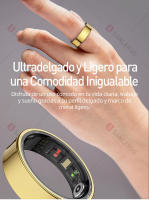 Anillo Inteligente SANLEPUS R09 - Monitoreo de Salud 24/7, SpO2, Sueño y Temperatura - Resistencia al Agua 5ATM - Plata/Negro/Dorado - Envío Rápido - details 5