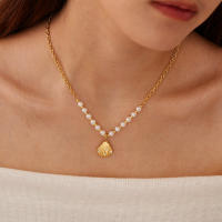 Collar de Mujer de Acero Inoxidable con Perlas y Circonitas, Gargantilla Vintage Elegante, Joyería Fina, Regalo para Mujer - details 8