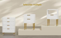 Rcynview Mesita de Noche Moderna Resistente a Arañazos, Material de Madera, 4 Cajones, 2 Enchufes AC, 2 Puertos USB Ideal para Dormitorio, Sala de Estar - details 2