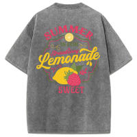 Camiseta de Algodón Veraniego Diseño de Fresa Limón Top Casual Suelto para Mujeres Moda de Verano - details 35