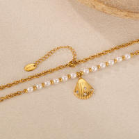 Collar de Mujer de Acero Inoxidable con Perlas y Circonitas, Gargantilla Vintage Elegante, Joyería Fina, Regalo para Mujer - details 7