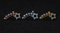 2PcsFashion gran circón ala cartílago pendiente para las mujeres piercing 1,0x6mm tragus Torre lóbulo de la oreja de helix piercing joyas - details 8