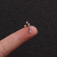 2PcsFashion gran circón ala cartílago pendiente para las mujeres piercing 1,0x6mm tragus Torre lóbulo de la oreja de helix piercing joyas - details 12