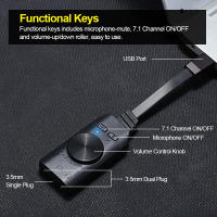 Tarjeta de Sonido USB Externa GS3 Adaptador de 7.1 Canales con Jack de Auriculares y Micrófono - details 9