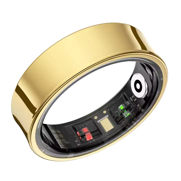Anillo Inteligente SANLEPUS R09 - Monitoreo de Salud 24/7, SpO2, Sueño y Temperatura - Resistencia al Agua 5ATM - Plata/Negro/Dorado - Envío Rápido - 1