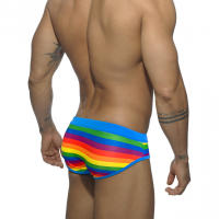 Jessborn calzoncillos de baño para hombre, bañador sexy de cintura baja con estampado de arcoíris, secado rápido - details 2