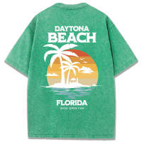 Daytone Beach Florida-Camisetas lavadas con estampado para mujer, camisetas informales de verano, Top suave y cómodo, ropa de calle deportiva de gran tamaño - details 56
