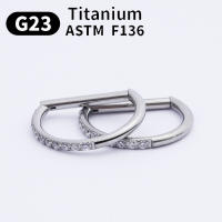 100%-pendientes de titanio G23 para mujer, piercing para la nariz, medio anillo en forma de d, segmento, cartílago - details 13