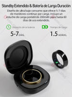 Anillo Inteligente SANLEPUS R09 - Monitoreo de Salud 24/7, SpO2, Sueño y Temperatura - Resistencia al Agua 5ATM - Plata/Negro/Dorado - Envío Rápido - details 12