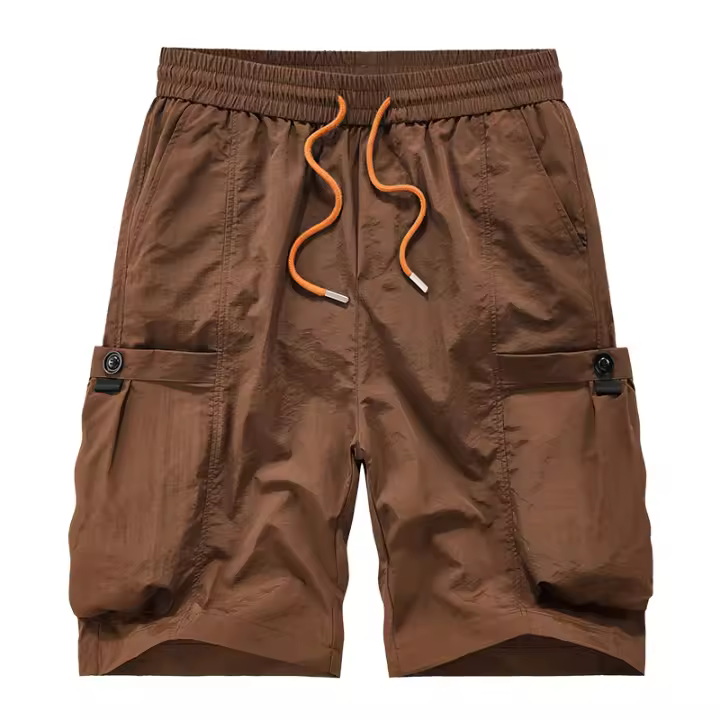 Pantalones cortos informales versátiles a la moda urbana para hombre, pantalones cortos deportivos holgados y transpirables para exteriores, pantalones cortos Cargo lisos con múltiples bolsillos para verano para hombre - 1