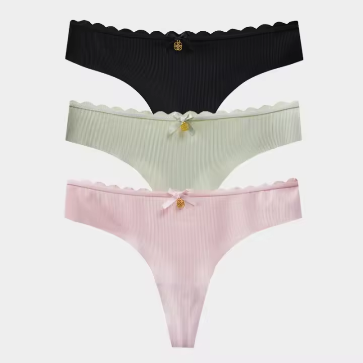 BANNIROU-bragas sin costuras de 3 piezas para mujer, tangas, ropa interior para todos los días, lencería femenina de tiro bajo, íntima - 1