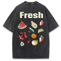 Camisetas Deportivas de Verano Suaves y Cómodas Estampados de Frutas Frescas Cuello Redondo - details 28