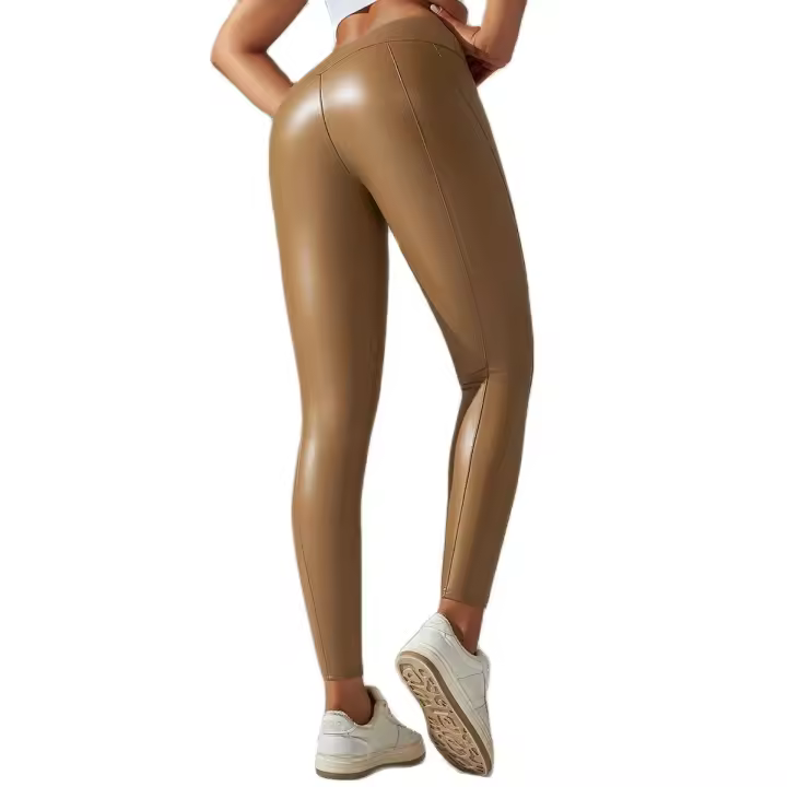Nessaj-mallas de cuero Pu para mujer, pantalón adelgazante sexy, medias de cintura alta - 1