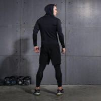 Ropa Deportiva de baloncesto para hombre, conjuntos de compresión para correr, gimnasio, Fitness, chándales, ropa interior, medias, traje deportivo para trotar, 5 piezas - details 2