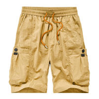 Pantalones cortos informales versátiles a la moda urbana para hombre, pantalones cortos deportivos holgados y transpirables para exteriores, pantalones cortos Cargo lisos con múltiples bolsillos para verano para hombre - details 3